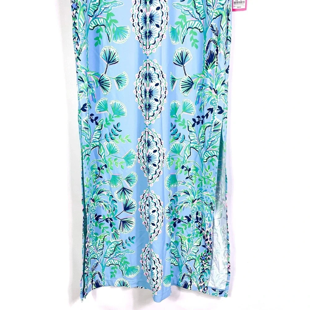 Lilly Pulitzer Seralina UPF 50 Maxi Dress Frenchie Blue Mosaic Shells Sz S - Picture 8 of 11